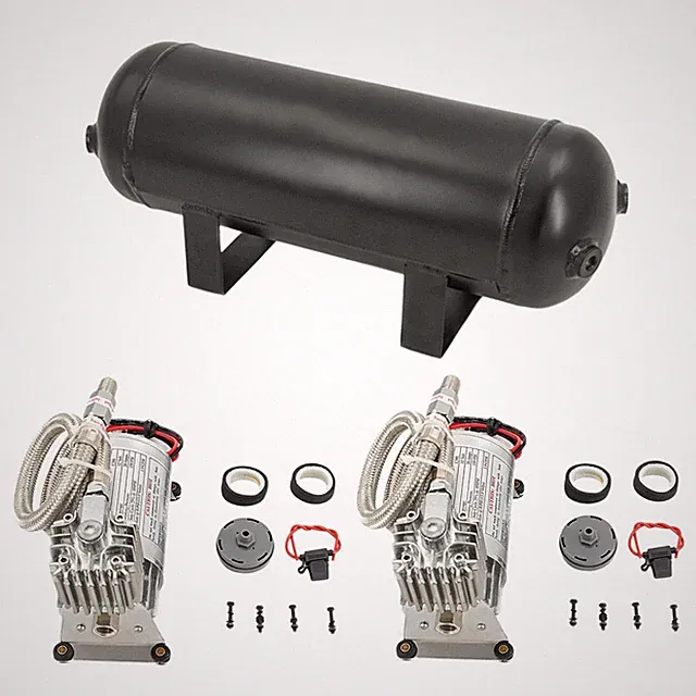 4 Gallon Air Tank Kit + 2X 150 PSI 12V Air Compressor For Truck Train