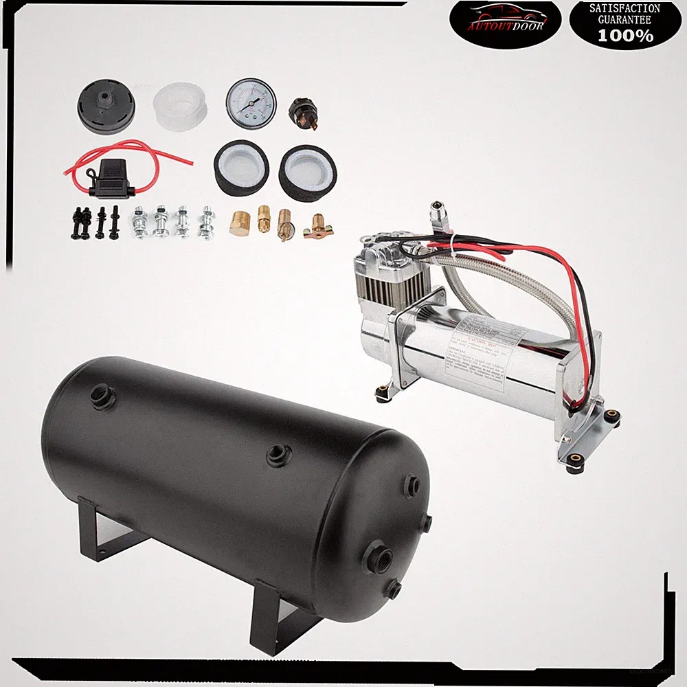 5 Gal Air Tank 200 Psi Onboard Air Compressor Kit For Train Truck Boat Horn 12V