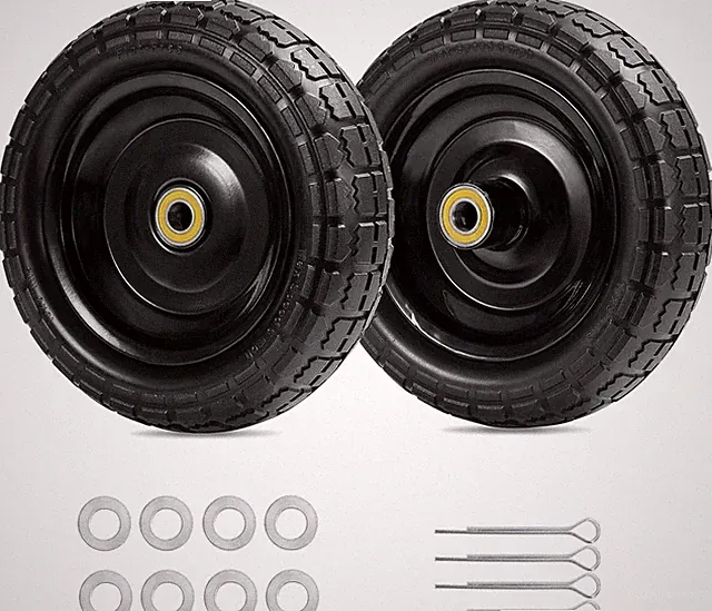 Gorilla Cart Wheels 10" Flat-free Solid Tire and Wheel Replacement 4.10/3.50-4