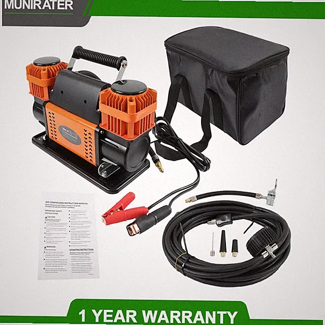 Heavy Duty Dual Cylinder 12V Portable Inflator For Truck Tires Max 150 PSI