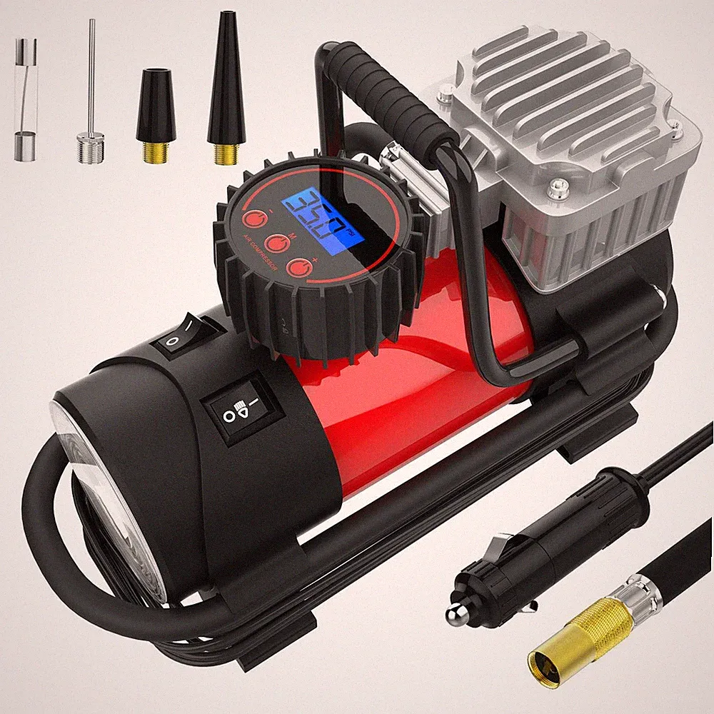 Portable Air Pump 12V Compressor Tire Inflator 125 PSI for Cars Trucks Bikes SUV