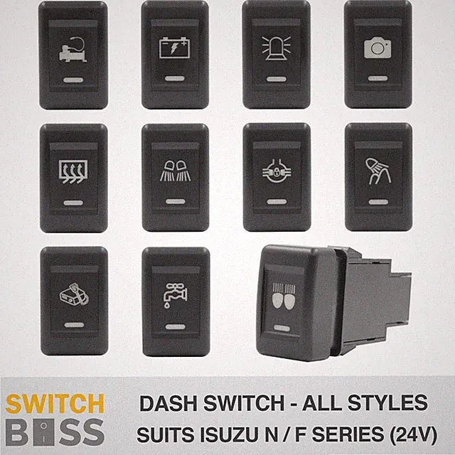 Push Switch ALL STYLES suit ISUZU TRUCK N & F Series 24v NPR NPS AMBER-RED LED