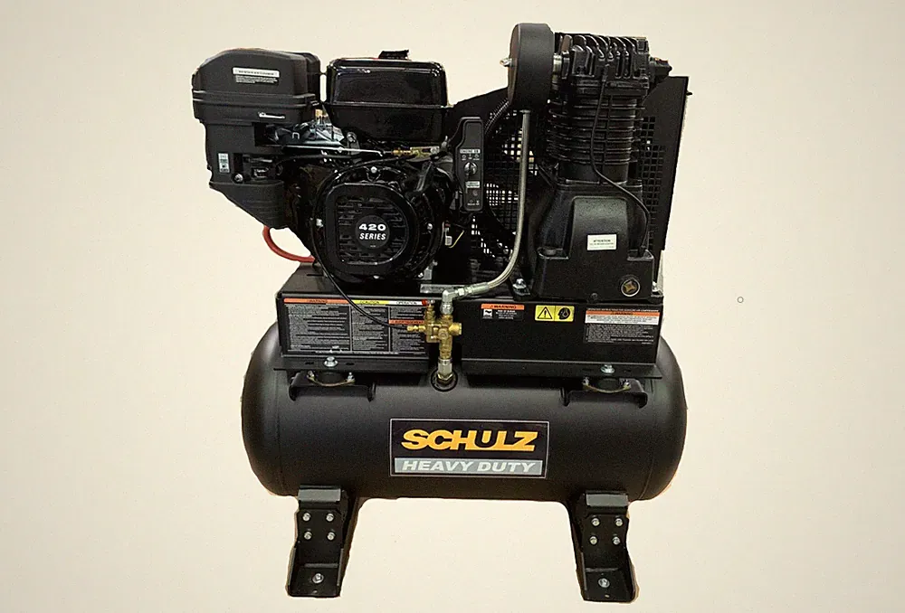 SCHULZ AIR COMPRESSOR - 13HP GS420 SCHULZ - GAS-DRIVE - SERVICE TRUCK SPECIAL