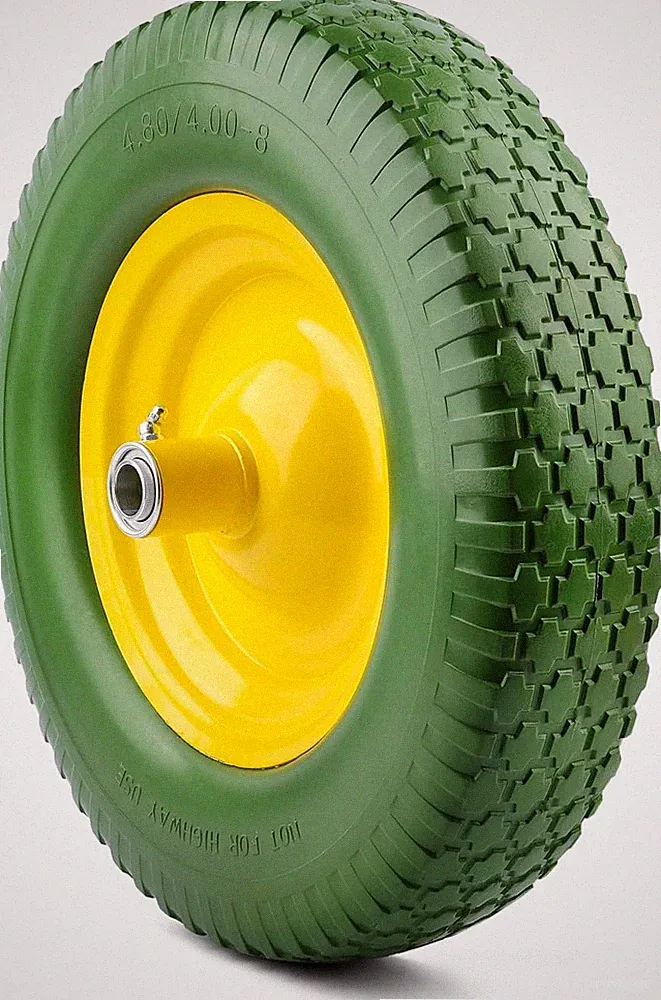Wheelbarrow Tire Flat Free Solid No-Air - Universal Fit Replacement Tire - Indus